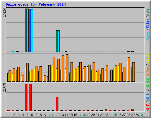 Daily usage for February 2024