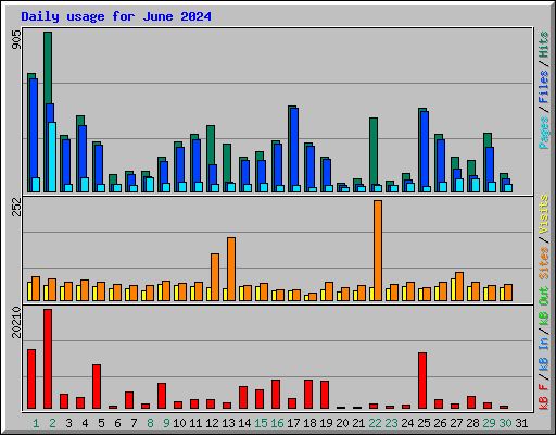 Daily usage for June 2024