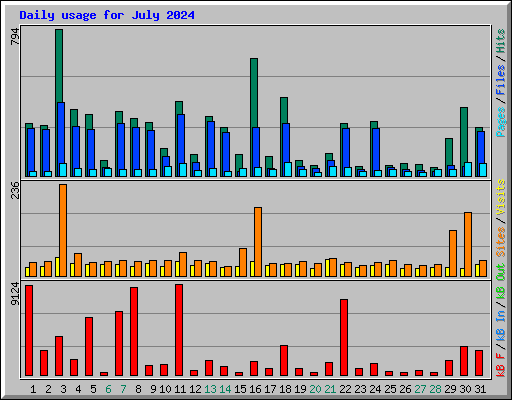 Daily usage for July 2024