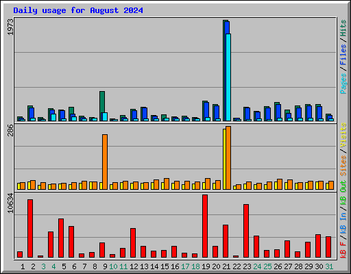 Daily usage for August 2024