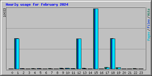 Hourly usage for February 2024