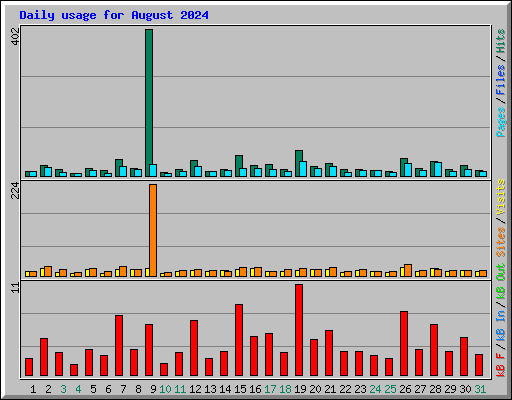 Daily usage for August 2024