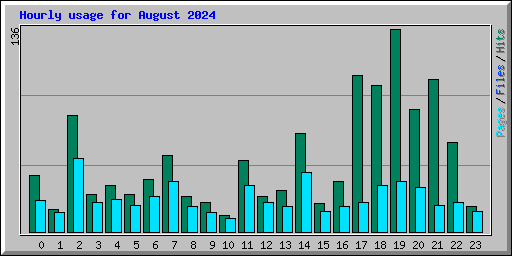 Hourly usage for August 2024